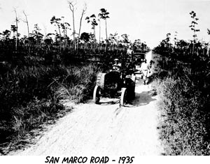 1935 photo of San Marco Road on Marco Island Florida